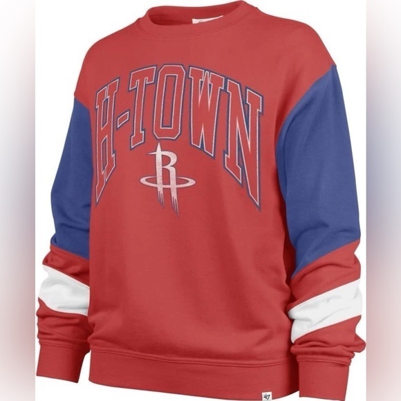 NBA Other - 47 Brand Houston Rockets H-Town Colorblock Sweatshirt Women’s XL Red Blue